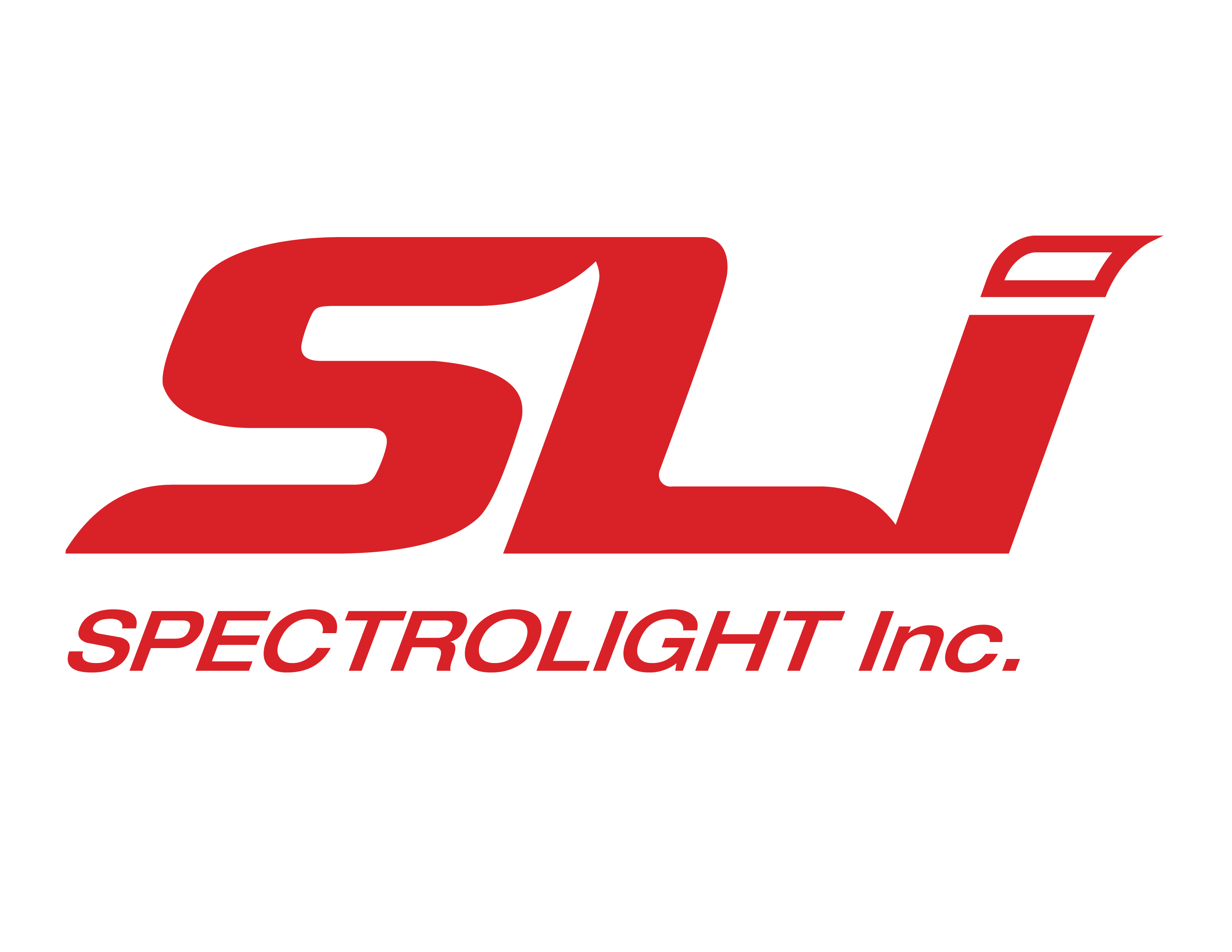 Spectrolight logo red stylized 'SLI' with full name printed below
