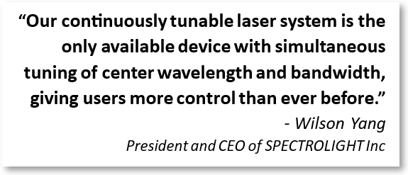 black text on white background, a quote from the president and ceo of SPECTROLIGHT