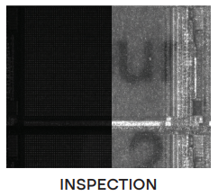inspection, Micro view of laser various laser markings, greyscale