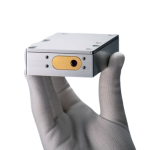 sleek, modern, stainless steel and brass OEM DPSS laser housing