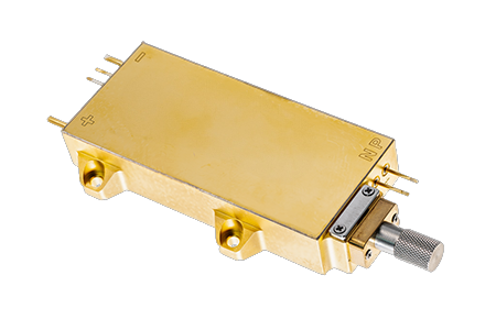 sleek brass/gold colored high-power diode module