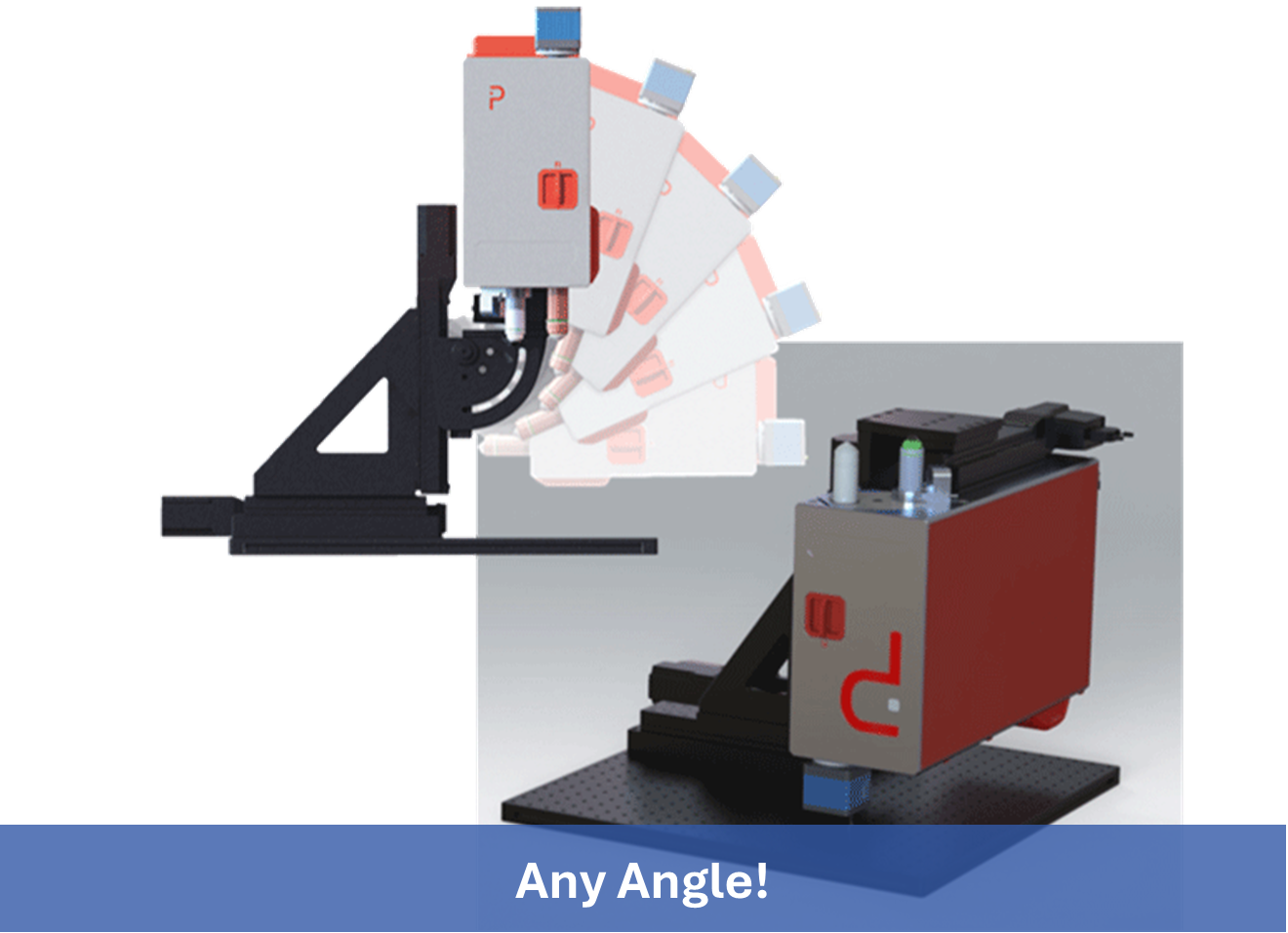 MPX 360 degree rotating scanhead microscopy at any angle